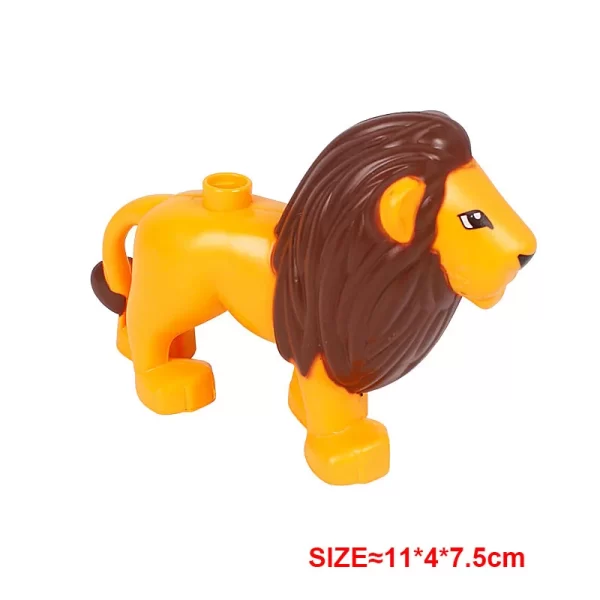 Big Accessories Building Blocks Aquarium Dolphin Shark Seahorse Prairie Lion Leopard Bear Elephant Series DIY Duploes Gift Toys - Image 4