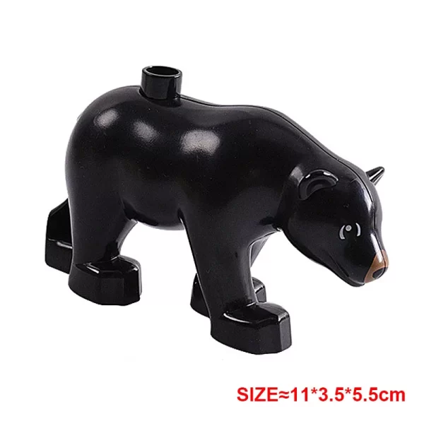Big Accessories Building Blocks Aquarium Dolphin Shark Seahorse Prairie Lion Leopard Bear Elephant Series DIY Duploes Gift Toys - Image 5