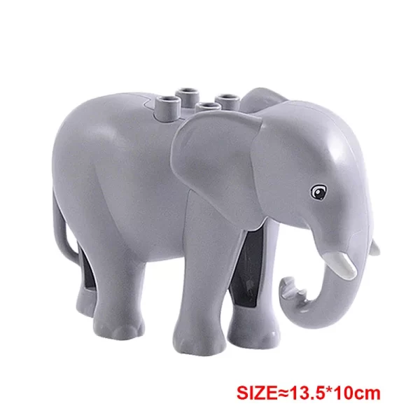 Big Accessories Building Blocks Aquarium Dolphin Shark Seahorse Prairie Lion Leopard Bear Elephant Series DIY Duploes Gift Toys - Image 6