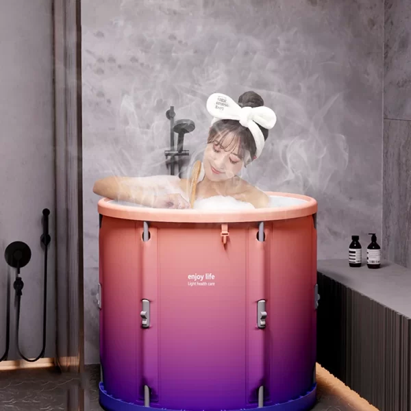 Household Bathing Barrel Adult Sweat Steaming Folding Baby Child Bathing Bathtub Thickening Baignoire Pliable Bathtub KC50YP - Image 2
