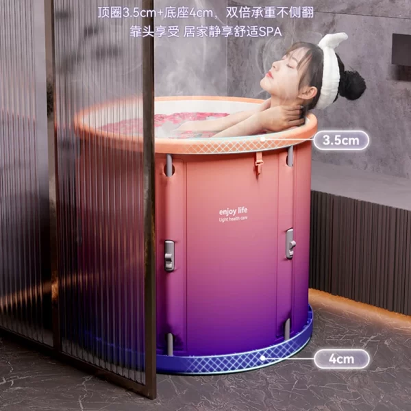 Household Bathing Barrel Adult Sweat Steaming Folding Baby Child Bathing Bathtub Thickening Baignoire Pliable Bathtub KC50YP - Image 6