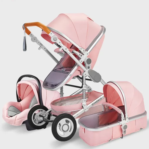 Luxury Baby Stroller High Landview 3 in 1 Baby Stroller Portable Baby Pushchair Baby Pram Baby Comfort for Newborn - Image 4