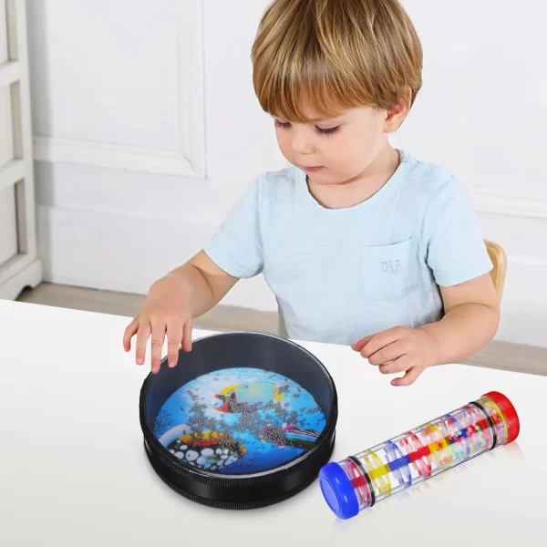 Orff Percussion Children Wave Bead Sound Drum Musical Instrument Kid Baby Toy Hand Sea with Rain Stick Spring Toddler Toys for - Image 5