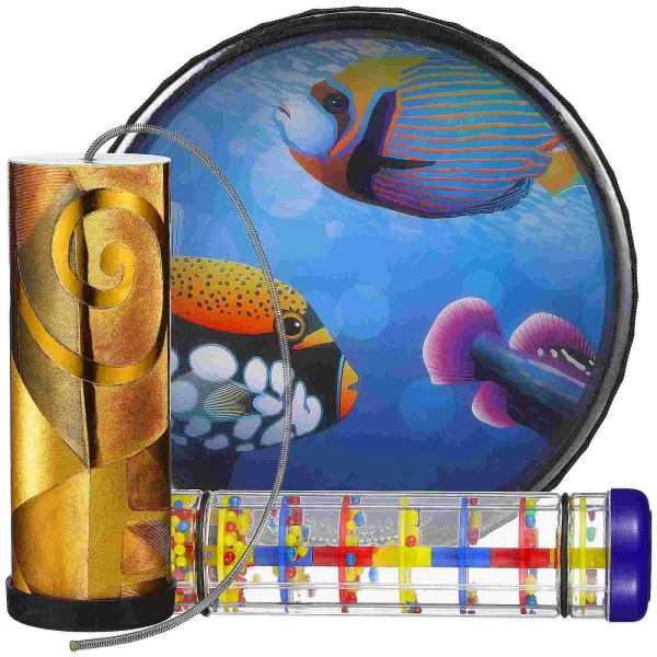 Orff Percussion Children Wave Bead Sound Drum Musical Instrument Kid Baby Toy Hand Sea with Rain Stick Spring Toddler Toys for