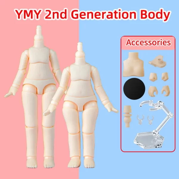 Second Generation Ymy Joint Doll Body Boy Girl Body Toy Replacement Joint Hand Accessories For Obitsu 11, Gsc Head, Ob11,1/12Bjd