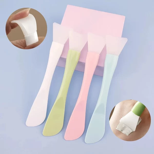 Silicone Facial Mask Brush Soft Head With Scraper Integrated Dual-use Mud Film Brush DIY Film Adjusting Beauty Tool Beauty - Image 2